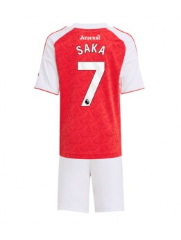 Billige Arsenal Bukayo Saka #7 Hjemmedraktsett Barn 2025-26 Kortermet (+ Korte bukser)